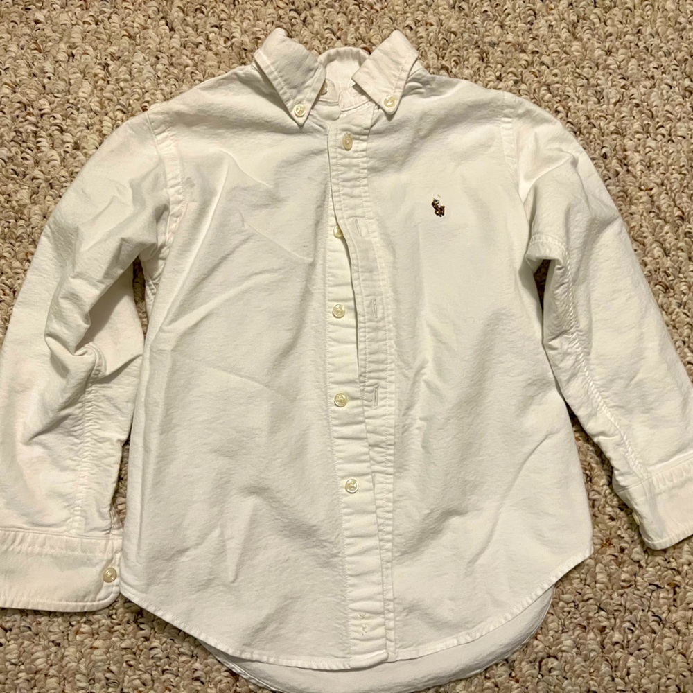 White long sleeve button up polo